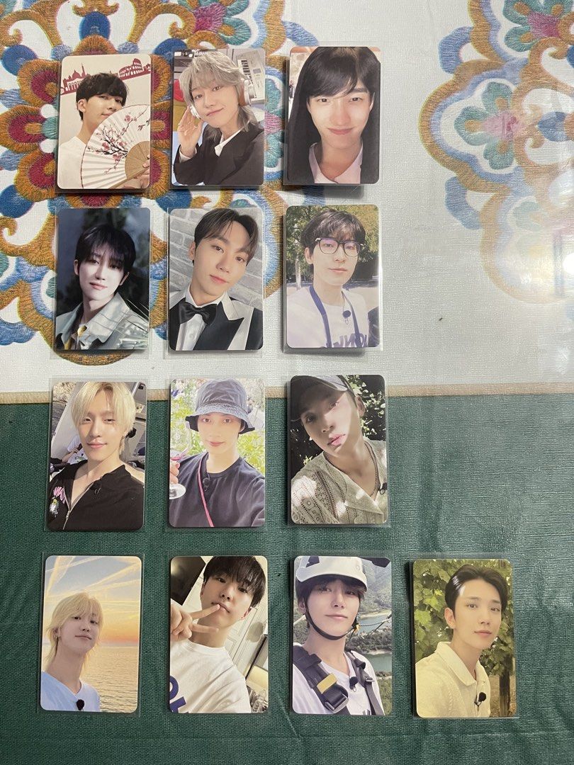 SEVENTEEN Official Photocards Kpop Collection (Category: K-Wave Merchandise) located in San Pablo. Submitted by vrmthrsainz (Listing ID 1469191956, Image 1). Description: - Official SEVENTEEN photocards - ₱100 each - as a set: ₱1100 - Condition: Mint, clean corners, no scratches or bends - Minghao 17 RH with dents ‼️ - Storage: Kept in sleeves inside a smoke-free room - Selling options: Available as a complete set or individually - Send a message