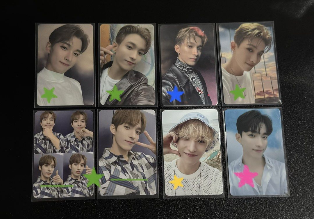 seventeen photocards/pc (Category: Everything Else Others) located in Makati City. Submitted by chucart (Listing ID 1469291021, Image 1). Description: yellow = ₱150 ea blue = ₱300 ea green = ₱500 ea pink = ₱800 10% off from total if buying 2 or more pcs/lds. mop: maribank/bpi mod: sdd (app of your choice)/jnt.