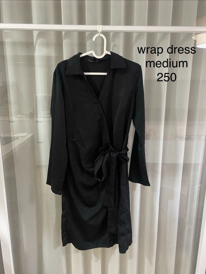 Shein Black Wrap Dress Medium (Category: Dresses) located in Quezon City. Submitted by jmxyz (Listing ID 1469205169, Image 1). Description: - size: medium 📍 greenfield, mandaluyong.