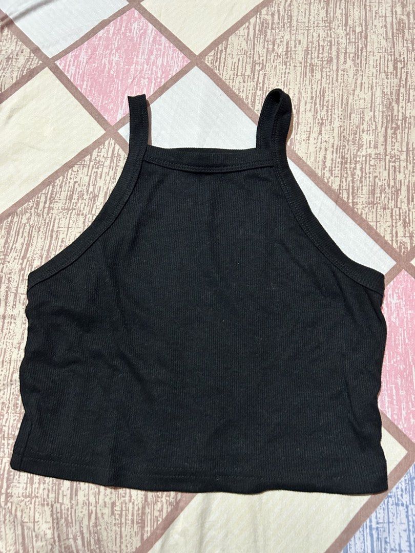 SHEIN Ribbed Crop Top Tank Tops Bundle (Category: Sleeveless) located in Quezon City. Submitted by machristin03081 (Listing ID 1469213715, Image 3). Description: - Brand: SHEIN - Quantity: Bundle of 3 - Colors: Royal blue, beige, and black - Styles: Sleeveless racerback and square neck - Grab the set today!.