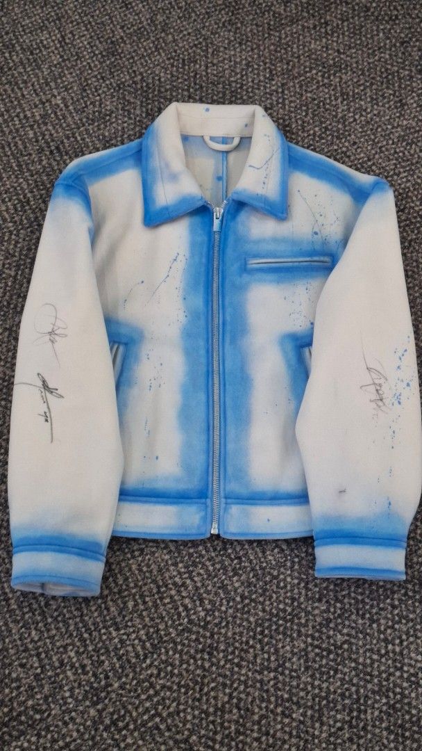Signed Jacket By Steven He & AJ Nubla (Category: Coats, Jackets and Outerwear) located in Manila. Submitted by lexstrozzi (Listing ID 1469306847, Image 1). Description: Signed Bershka Jacket by Steven He and his manager AJ Nubal (Right) as well as Ydan Ytoko (Left) Hearing Offers for this Rare Piece. PM for more Details Based in manila Taft, Around DLSU.