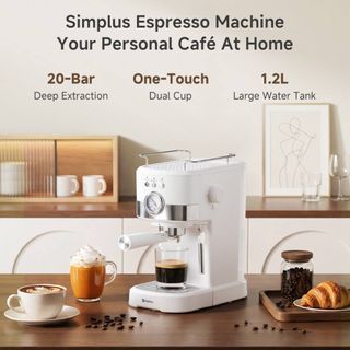 Simplus Electric Coffee Machine CM6819 Cream White, TV & Home ...