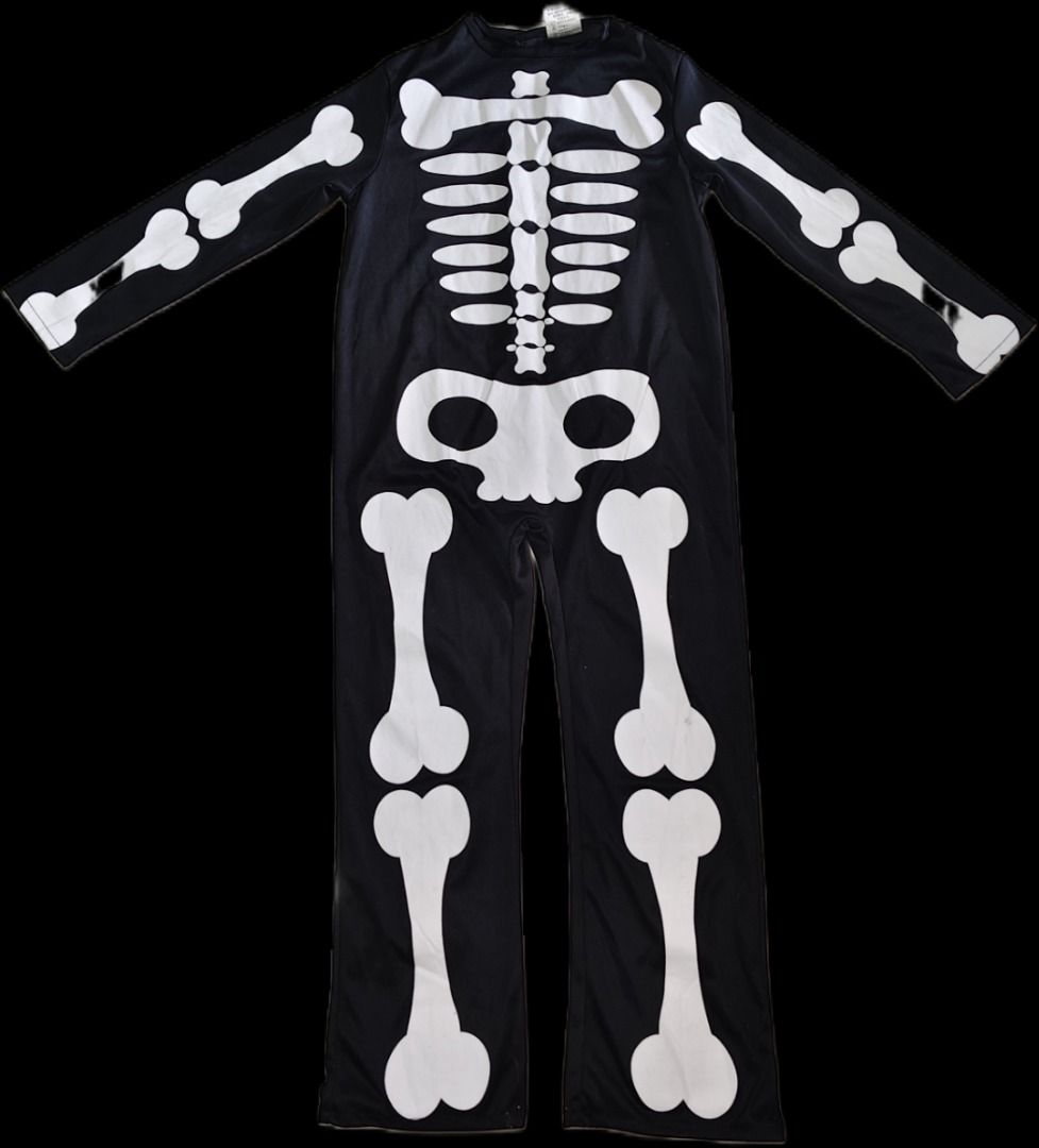 SKELETON HALLOWEEN COSTUME (Category: Occasions & Party Supplies) located in Tarlac. Submitted by katyparajels (Listing ID 1469195785, Image 1). Description: Black full-body high quality skeleton jumpsuit Size: 120-140 cm (approx. 6-10 years old) Used only once! P330 ONLY Perfect for Halloween parties and trick-or-treating! Tarlac City PM if interested!.