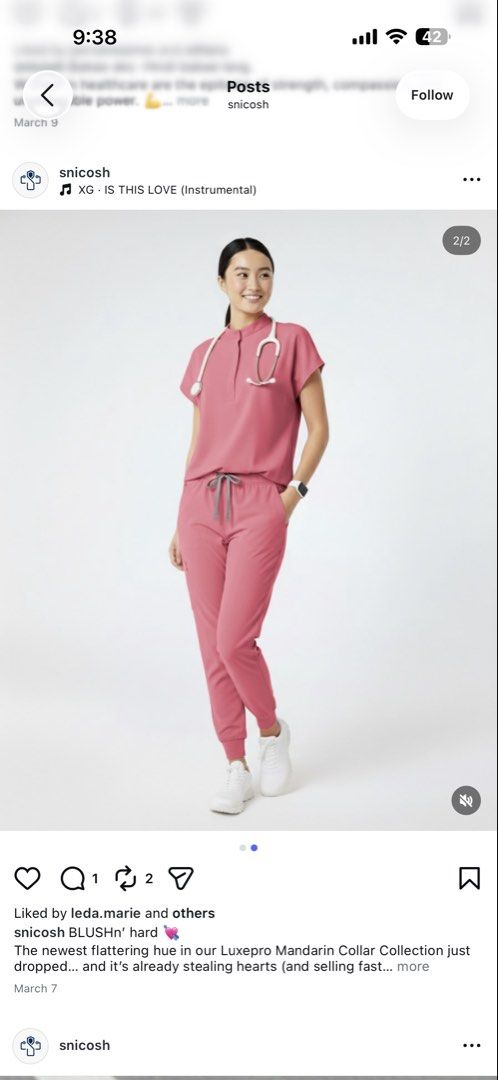 Snicosh - Luxepro Scrubs (Category: Sets or Coordinates) located in Manila. Submitted by warmocean.2eb550 (Listing ID 1469305843, Image 1). Description: Barbie pink color Small.