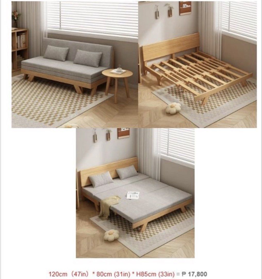 Sofa Bed (Category: Sofas) located in Quezon City. Submitted by waispicks (Listing ID 1469223541, Image 2). Description: - Dimensions: 120cm x 80cm x 85 cm - For pick up in Aurora Blvd., QC near Cubao -SF is paid by the buyer. Please book your courier. -MoP: Gcash or Bank transfer.
