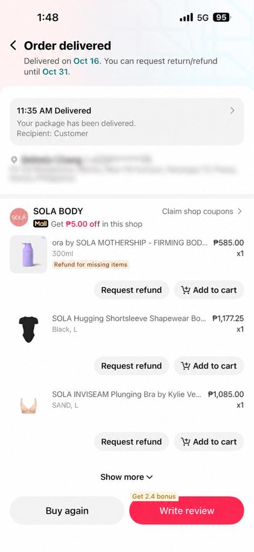 Sola Hugging Short Sleeve Shapewear L (Category: Undergarments & Loungewear) located in Pasay City. Submitted by poochglamour (Listing ID 1469215365, Image 3). Description: Washed and tried only Cannot return since washed already Rfs runs small ung large size Best fit for medium Color black Pasay near buendia .