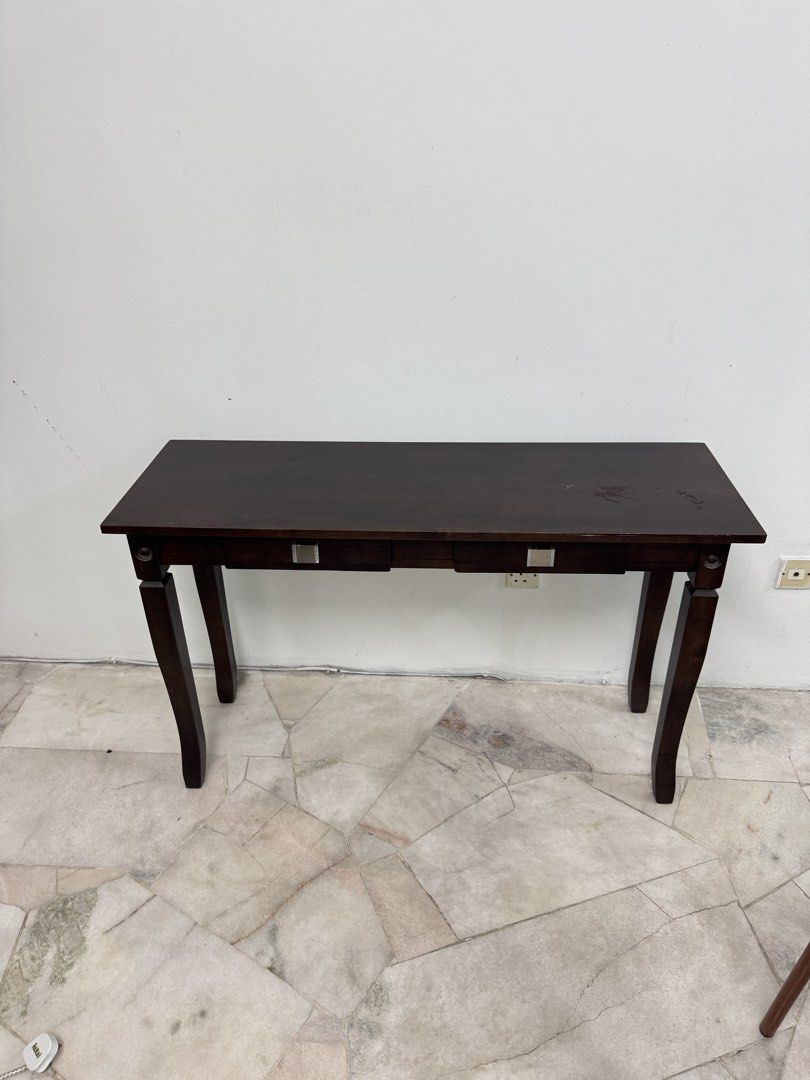 SOLID CONSOLE TABLE (Category: Tables & Sets) located in Kuala Lumpur. Submitted by hanihassan_ (Listing ID 1469313393, Image 1). Description: self pickup at pandan perdana, cheras condition 8/10 due to few scratches only.