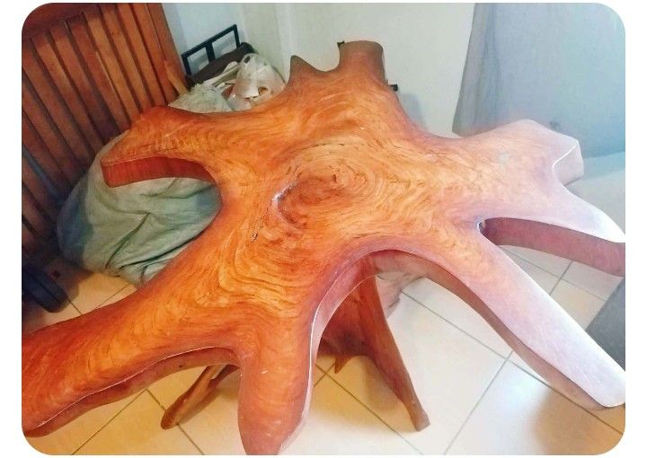 Solid Narra Root/Stump Table with Thick Glass Top (Category: Tables & Sets) located in Manila. Submitted by richelle_fane2525 (Listing ID 1469383124, Image 2). Description: Solid Narra Root Dining Table (4-Seater) with Thick Glass Top 📌 DESCRIPTION / CAPTION: FOR SALE: Authentic Solid Narra Root / Stump Table (4-Seater) ✨ Perfect as a luxury centerpiece for your dining room, lanai, or living area. ✨ Looking for a unique, timeless, and elegant pi