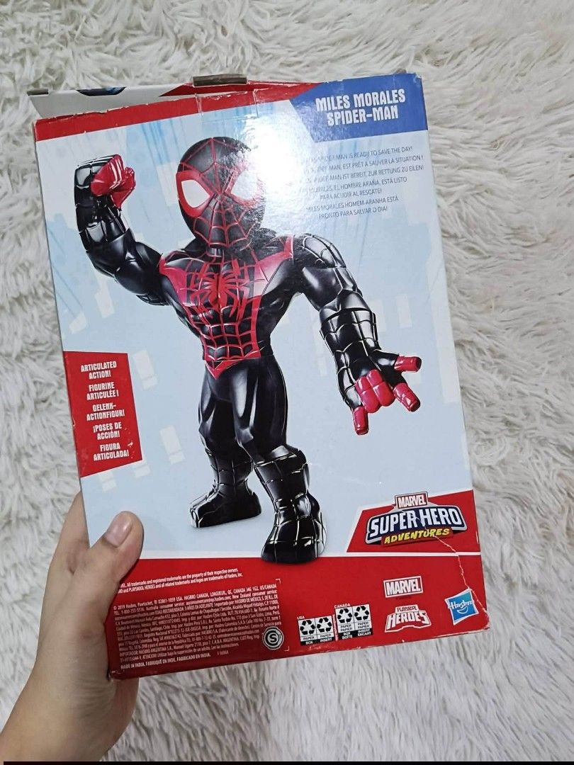 Spiderman miles morales toy (Category: Action & Battle Toys) located in Baguio. Submitted by aine_laine (Listing ID 1469162579, Image 2). Description: Playskool Heroes Marvel Super Hero Adventures Mega Mighties Miles Morales Spider-Man action figure New New damage box lang po.