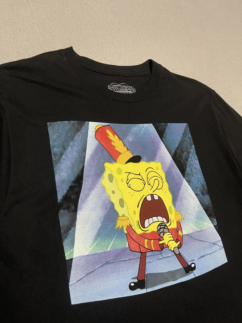 Spongebob Squarepants Tee (Category: Tshirts & Polo Shirts ) located in Bulacan. Submitted by sanjisthrift (Listing ID 1469310448, Image 2). Description: Size Large Width 21 Length 30.5 Excellent Condition 9/10.