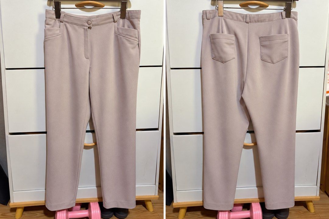 ST Coll Beige Trousers Size 32 (Category: Other Bottoms) located in Siquijor. Submitted by yhostuff (Listing ID 1469180223, Image 1). Description: - Brand: ST Coll - Size: 32 (tag inside) - Color: Classic beige, solid pattern - Details: Structured waistband, belt loops, front zip fly, and button closure - Pockets: Slanted front pockets and back patch pockets - Style: Clean hem lines, perfect for smart casual outfits Waist:30-31” Length: 36”.
