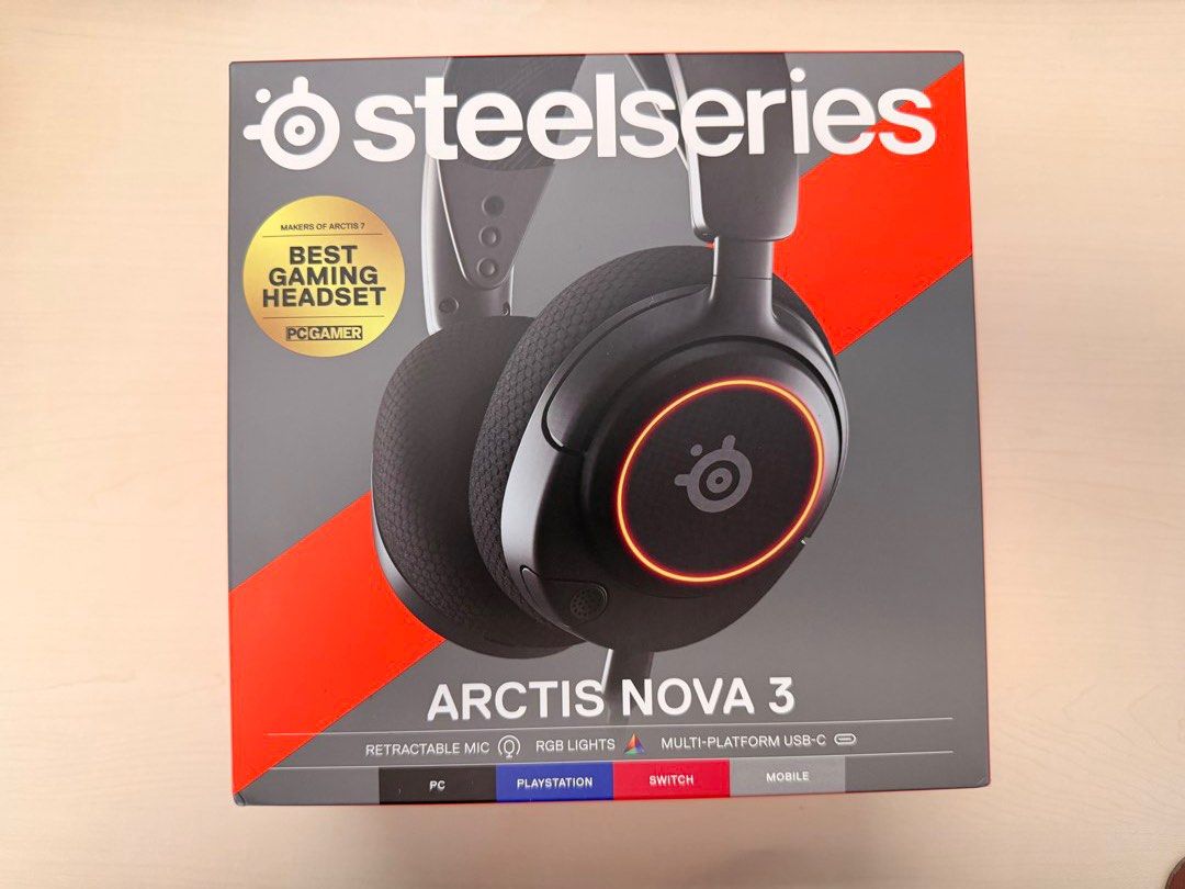 SteelSeries Arctis Nova 3 Multi-Platform Gaming Headset (Category: Headphones & Headsets) located in Pasig City. Submitted by janegar (Listing ID 1469009326, Image 1). Description: - Brand: SteelSeries Arctis Nova 3 Gaming Headset - Condition: Brand new, unopened original packaging - Compatibility: Multi-platform via USB-C (PC, PlayStation, Nintendo Switch, and mobile devices) - Audio & Mic: Retractable ClearCast Gen 2 microphone for crystal-clea