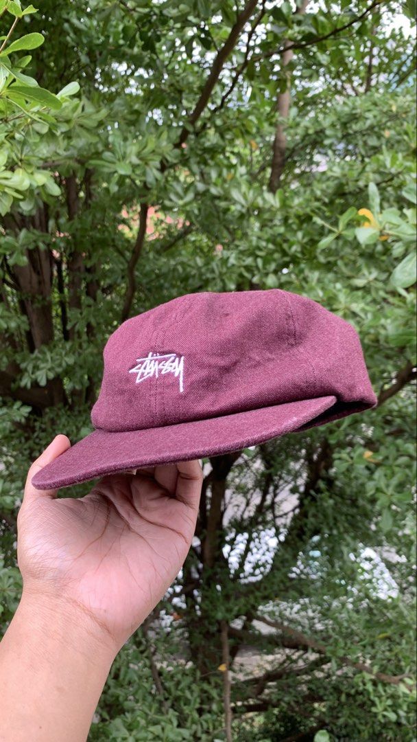 Stussy Burgundy Strapback Cap (Category: Caps & Hats) located in Pasig City. Submitted by greatestpickup (Listing ID 1469329735, Image 3). Description: - Brand: Stussy - Style: Strapback - Color: Burgundy with white embroidered signature logo - Closure: Adjustable black strap with metal buckle 1,500 only.