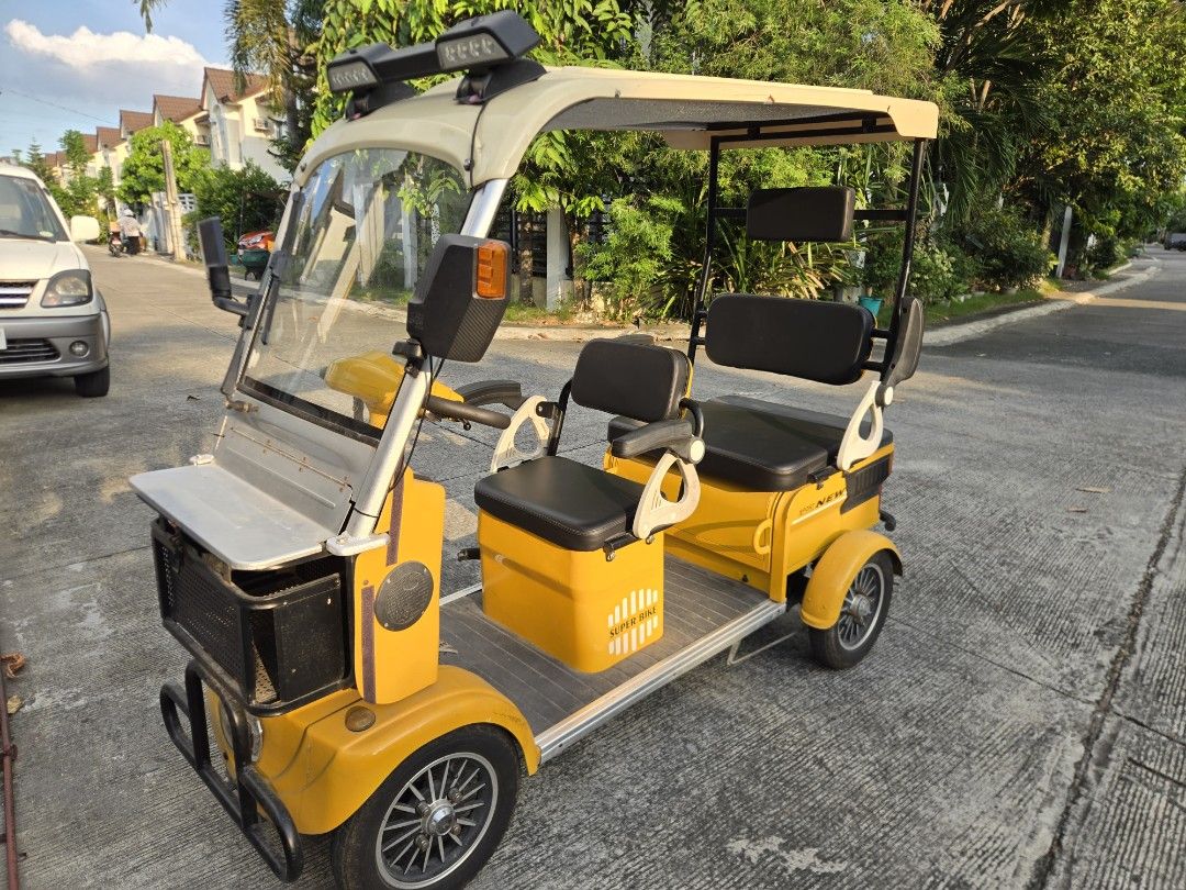 Super Bike E-Bike 4 wheels Yellow (Category: Everything Else Others) located in General Trias. Submitted by ninja0250 (Listing ID 1469285944, Image 1). Description: Super Bike 4 wheels E-Bike Pick-Up only (LNC area) MOP: Gcash, Maya, MariBank, Cash.