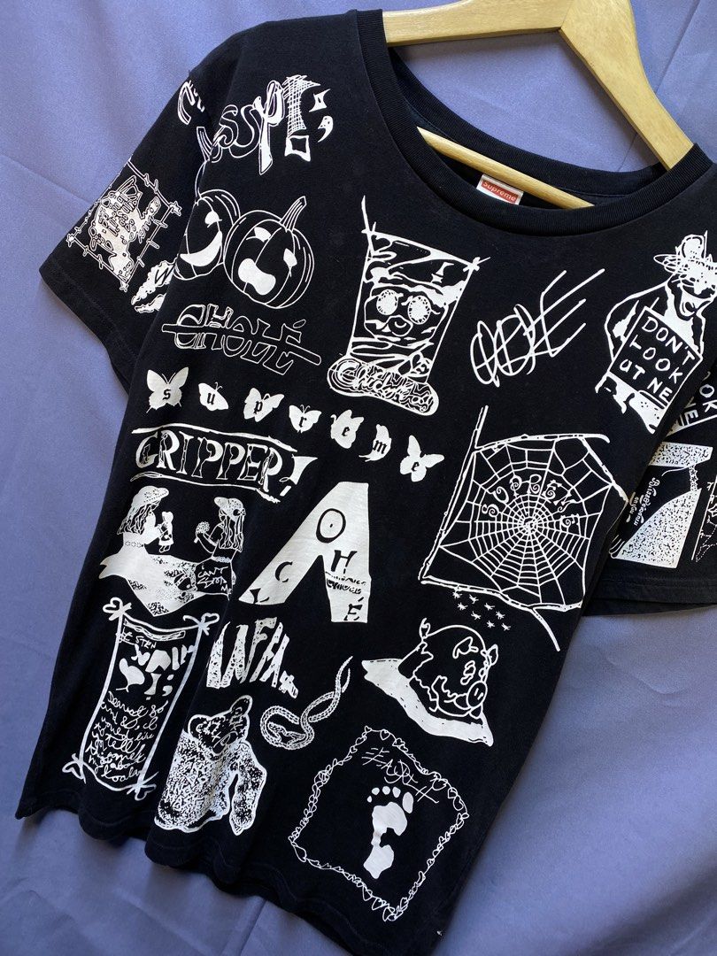 Supreme “All Over Print” (Category: Tshirts & Polo Shirts ) located in Makati City. Submitted by drip.poww (Listing ID 1469337413, Image 3). Description: - Supreme - Color: Black - Size: XL - Dimes: 21x29 - Excellent condition - Need wash, fresh from bale - Material: 100% Cotton Please don’t expect too much—these are thrifted (ukay) items. 😊 !!STILL NEGOTIABLE!!.