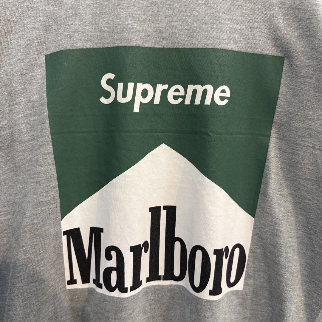Supreme Marlboro Grey T-Shirt (Category: Tshirts & Polo Shirts ) located in Manila. Submitted by carbungcoalex (Listing ID 1469333206, Image 3). Description: SUPREME MARLBORO GREY SHIRT 20 by 26.5 Good Condition Complete tags 1K CLAIM.