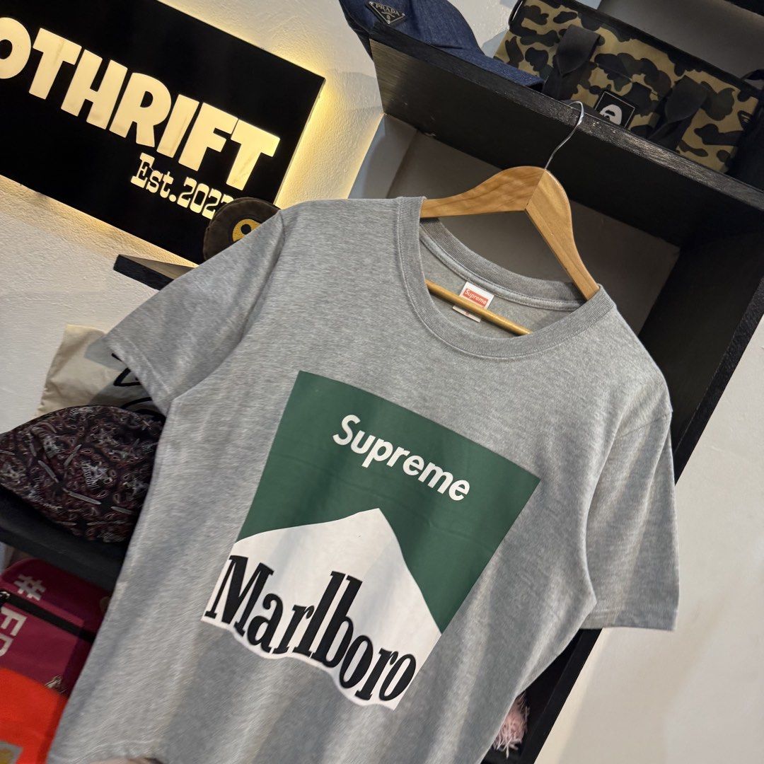 Supreme Marlboro Grey T-Shirt (Category: Tshirts & Polo Shirts ) located in Manila. Submitted by carbungcoalex (Listing ID 1469333206, Image 2). Description: SUPREME MARLBORO GREY SHIRT 20 by 26.5 Good Condition Complete tags 1K CLAIM.