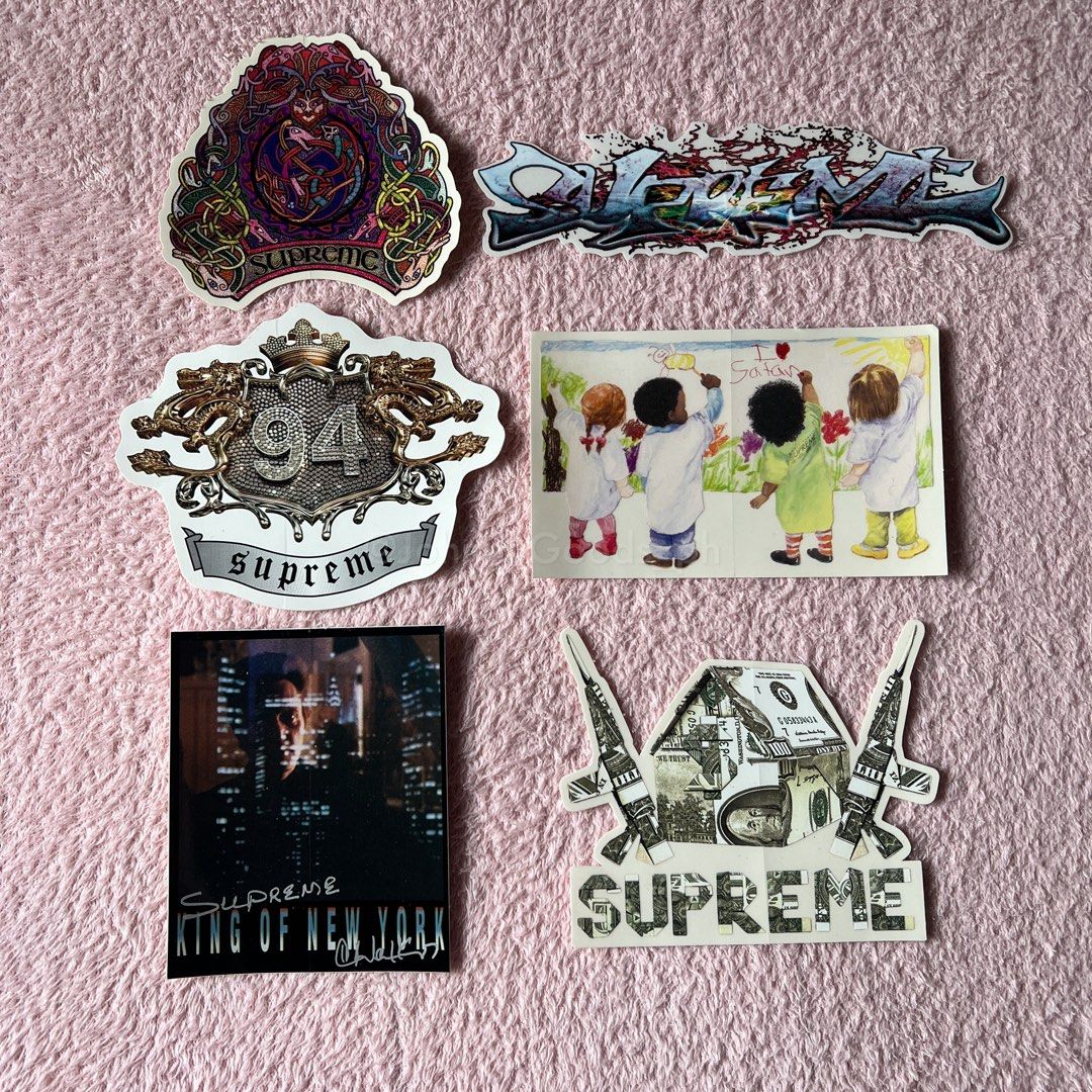 Supreme Stickers (Category: Emblem, Sticker and Decals) located in Cavite. Submitted by johnnygoods_ph (Listing ID 1469288239, Image 2). Description: First slide - ₱200 each (4 available) Second slide - ₱250 each ORIGAMI SOLD Third Slide - ₱1,500 each Fourth Slide - ₱500/5pcs .