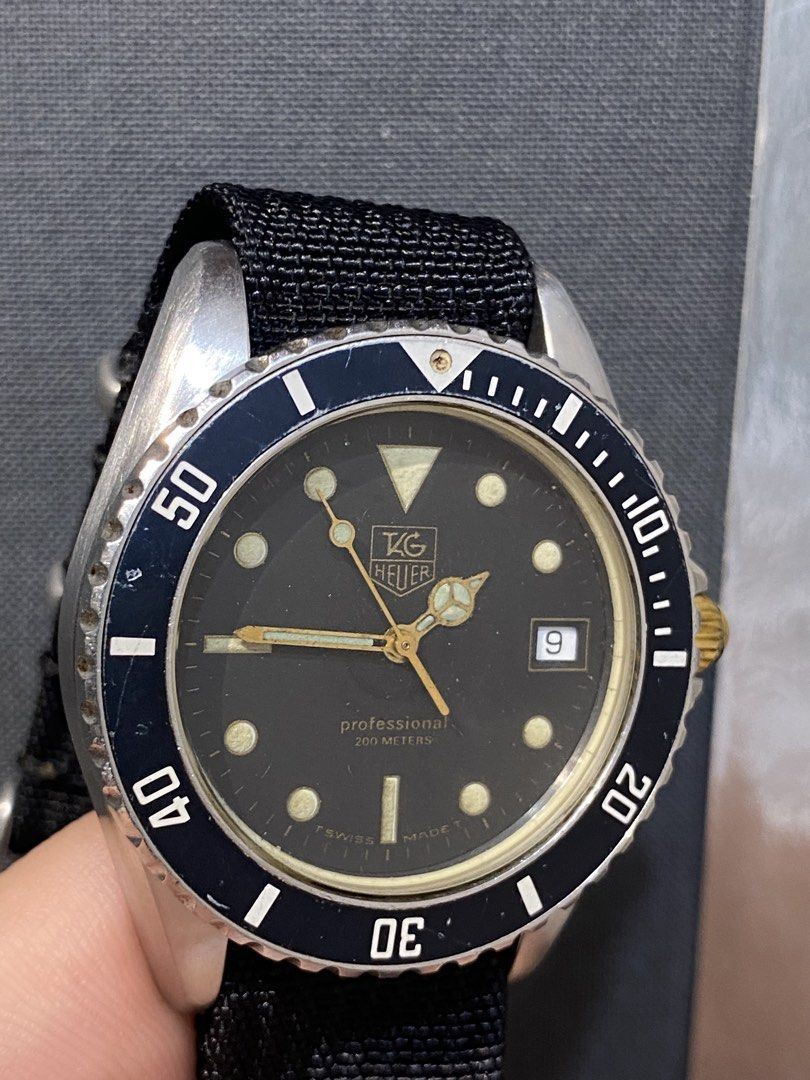 Tag Heuer 1000 (Category: Luxury Watches) located in Quezon City. Submitted by eman911 (Listing ID 1469275632, Image 2). Description: Vintage tag heuer 1000 sub comes with nato strap. 11k obo rfs: consolidating.