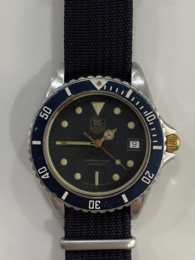 Tag Heuer 1000 (Category: Luxury Watches) located in Quezon City. Submitted by eman911 (Listing ID 1469275632, Image 3). Description: Vintage tag heuer 1000 sub comes with nato strap. 11k obo rfs: consolidating.