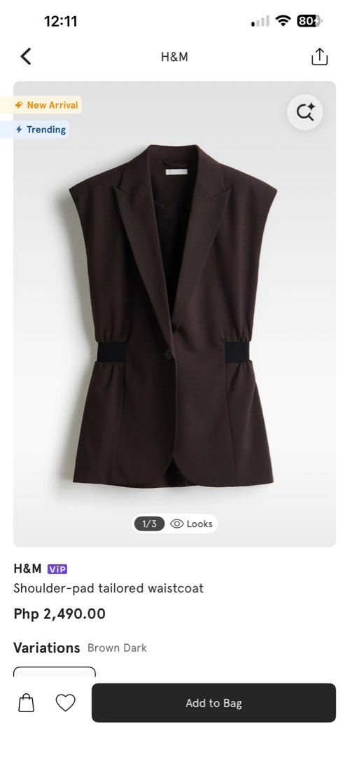 Tailored Waistcoat Top (Category: Others Tops) located in Makati City. Submitted by declutterandshop (Listing ID 1469332911, Image 2). Description: Brand new Never used Still with tag Rfs: wrong size.