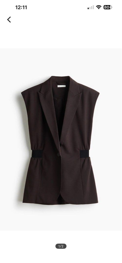 Tailored Waistcoat Top (Category: Others Tops) located in Makati City. Submitted by declutterandshop (Listing ID 1469332911, Image 1). Description: Brand new Never used Still with tag Rfs: wrong size.