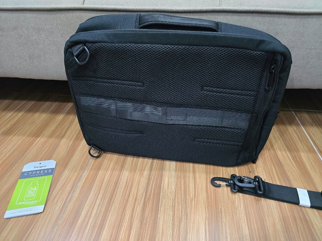 Targus Cypress EcoSmart Briefcase Black 15.6" (Category: Briefcases) located in Caloocan City. Submitted by elcian (Listing ID 1469280718, Image 2). Description: **FOR SALE: Targus 15.6” Cypress EcoSmart Convertible Backpack – Backpack & Briefcase in One!** Looking for a versatile laptop bag for work, business trips, or everyday commuting? The **Targus Cypress EcoSmart 15.6” Convertible Backpack** combines the convenience of a backpack with the p