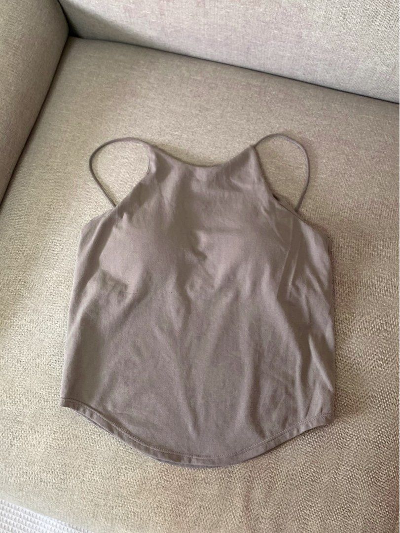 Taupe Padded Spaghetti Top (Category: Sleeveless) located in Paranaque City. Submitted by shoplovedbya (Listing ID 1469202526, Image 1). Description: ♡ Size: XS- Semi med ♡ Bust: stretch up to 34 - New, never been worn .