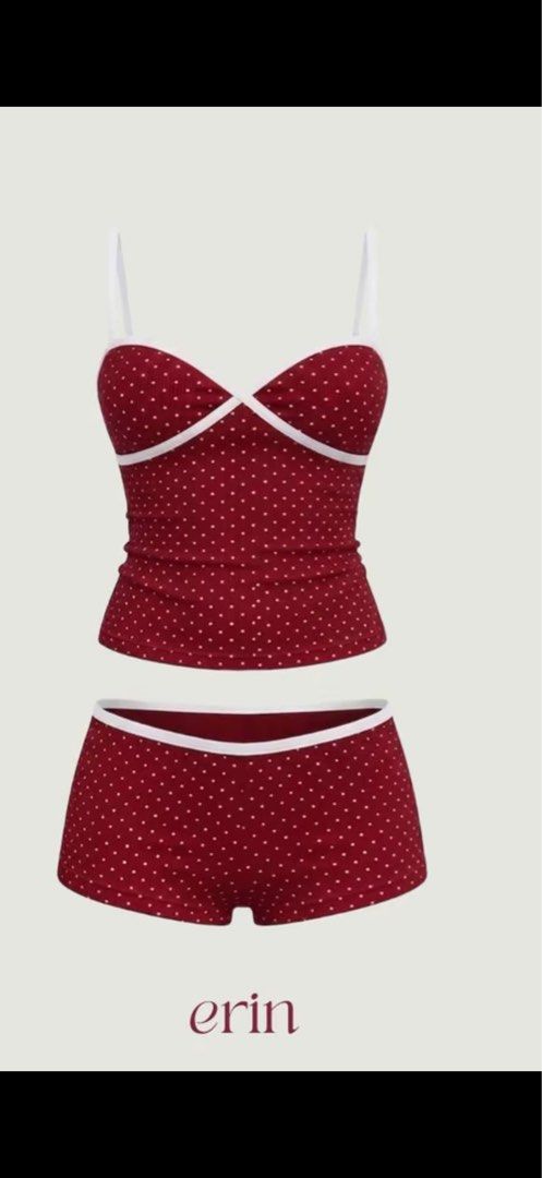 Terno Padded Set GEORGINA Erin (Category: Others Tops) located in Manila. Submitted by serra_shop (Listing ID 1469258485, Image 1). Description: Used for affiliate videos only Color: Polka Maroon Size XS-Small Location: Pampanga Courier: J&T.