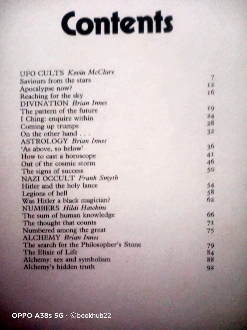 THE OCCULT CONNECTION: BIZZARE, BELIEFS & PRACTICES (Category: Storybooks) located in Rizal. Submitted by bookhub22 (Listing ID 1469291064, Image 2). Description: This volume reviews the most important current occult practices and examine the evidence for their effectiveness. THE OCCULT CONNECTION: BIZZARE, BELIEFS & PRACTICES 96 pages, COFFEETABLE (HUGE) COPYRIGHT 1998, minor tanning FIXED PRICE, NO JOYRESERVER.