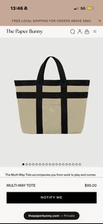 The Paper Bunny Multiway Tote Dark Brown, Women's Fashion, Bags ...