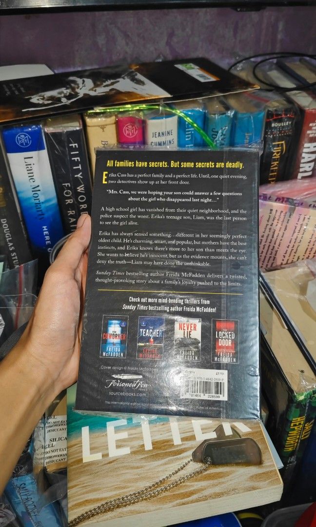 The Perfect Son by Freida McFadden (Category: Storybooks) located in Manila. Submitted by soleilmirai (Listing ID 1469173654, Image 2). Description: - Gripping psychological domestic thriller by #1 New York Times and Amazon chart-topping sensation Freida McFadden (The Housemaid, Never Lie) - Official UK / International trade paperback edition (Poisoned Pen Press / Sourcebooks) - Follows a mother whose high school son is accused of a gruesome, vio