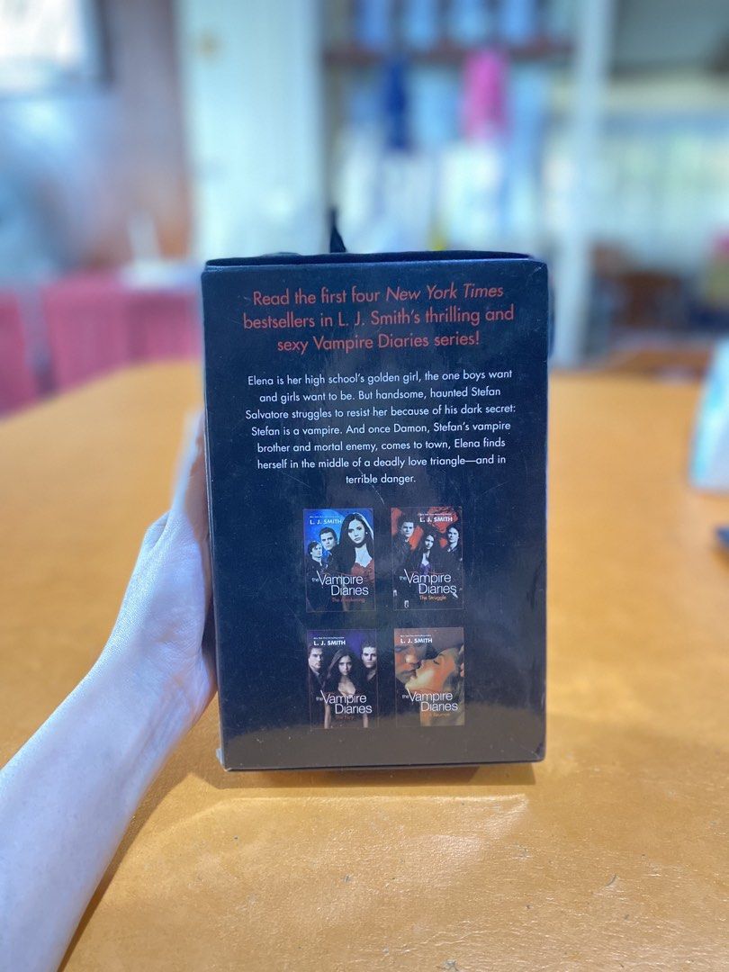 The Vampire Diaries Volumes 1-4 Box Set (Category: Storybooks) located in San Pablo. Submitted by bunbun_ai (Listing ID 1469183156, Image 3). Description: - Title: The Vampire Diaries Box Set (Books 1-4) - Includes: The Awakening, The Struggle, The Fury, and Dark Reunion - Format: Paperback editions with original slipcase box - Genre: Young adult fiction and supernatural romance - Condition: Great read for fans and collectors .