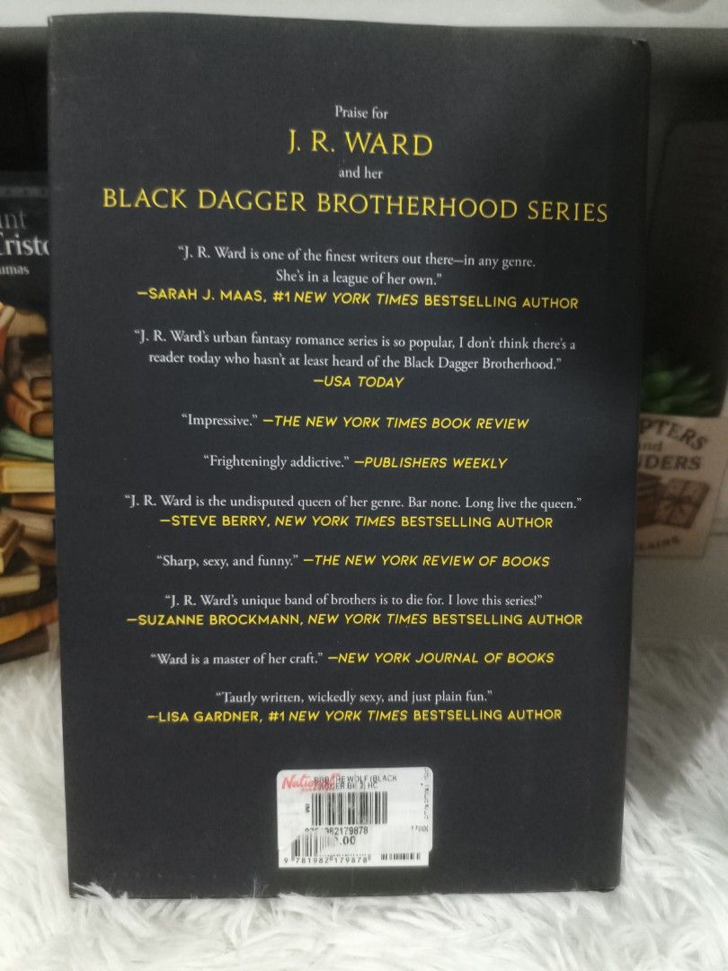 The Wolf by J.R. Ward Hardcover Book (Category: Storybooks) located in Cabuyao City. Submitted by chaptersandwonders143 (Listing ID 1469310331, Image 2). Description: Wolf by J.R. Ward. Hardcover edition from The Black Dagger Brotherhood Prison Camp series. Second installment in the prison camp world. Published by Gallery Books. English language romance and urban fantasy novel. Clean pages, solid binding. Great read for fans of the series..