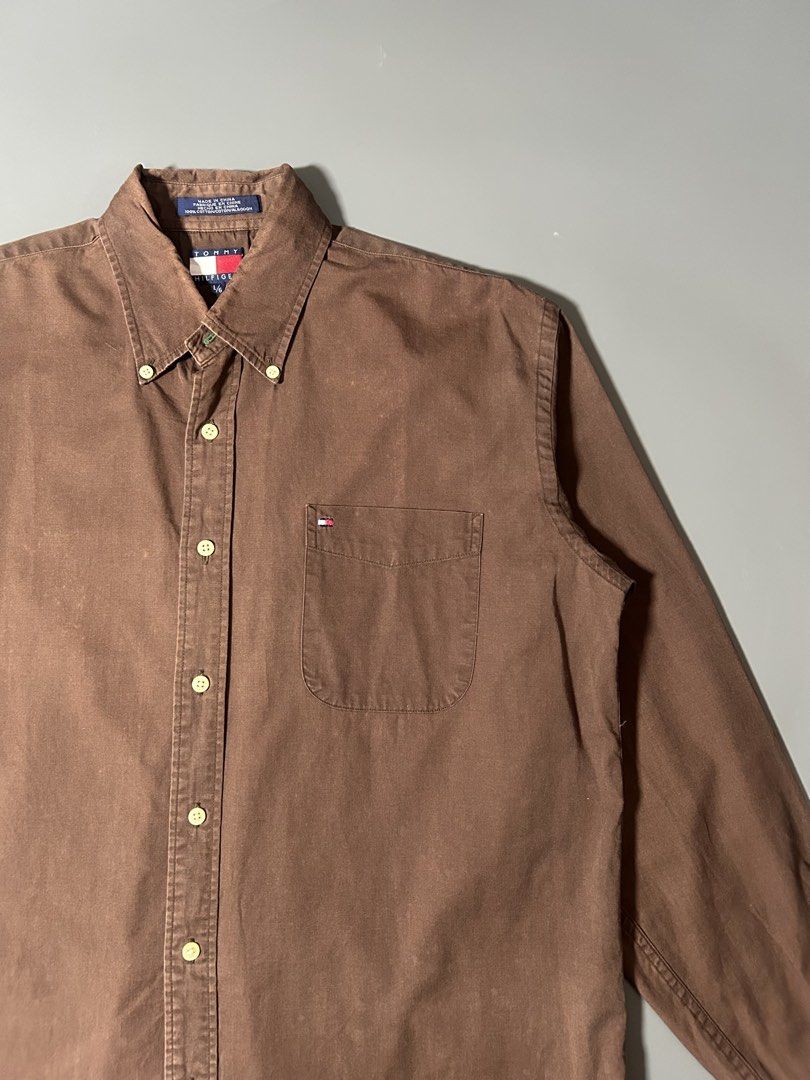 Tommy Hilfiger Choco Brown Button Down Longsleeves (Category: Formal Shirts) located in Manila. Submitted by tnt_wrldwide (Listing ID 1469344338, Image 2). Description: DM for Details!.