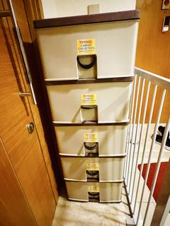 Toyogo 5-Tier Plastic Storage Drawer Cabinet, Furniture & Home Living ...