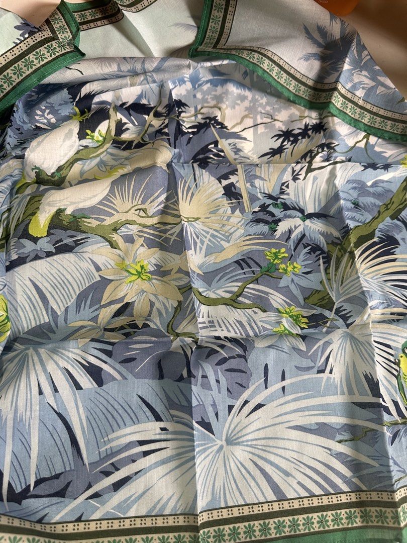 Tropical Bird and Leaf design handkerchieftropical (Category: Handkerchief & Pocket Squares) located in Davao. Submitted by favoritepreloved (Listing ID 1469235812, Image 2). Description: 💜 Fix price 💜 100% cotton 💜 54cm x 54cm.