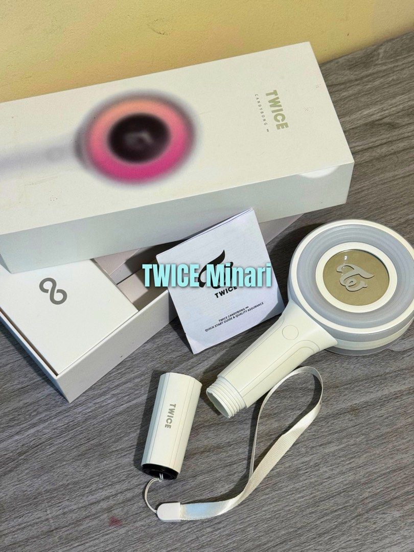 TWICE Candybong Infinity Official Light Stick [Version 3] (Category: K-Wave Merchandise) located in Manila. Submitted by celinexoxo (Listing ID 1469288167, Image 2). Description: Working in Great condition, well-maintained, and used only ONCE at the Ready to Be concert ✨ RFS: decluttering, need funds 💔 Mop: GCash Mod: Lalamove 📍 Cainta, Rizal.