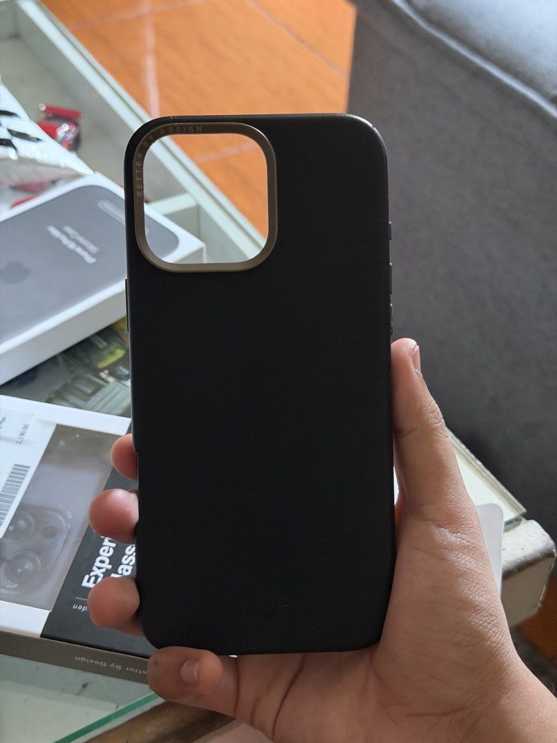 UNIQ Lyden Case for iPhone 16 Pro Max (Category: Cases & Sleeves) located in Manila. Submitted by b1uezy (Listing ID 1469178299, Image 3). Description: -Black Vegan Leather case -lightly used -no dents and scratches -with box Slightly negotiable for 16 Pro Max only!!.