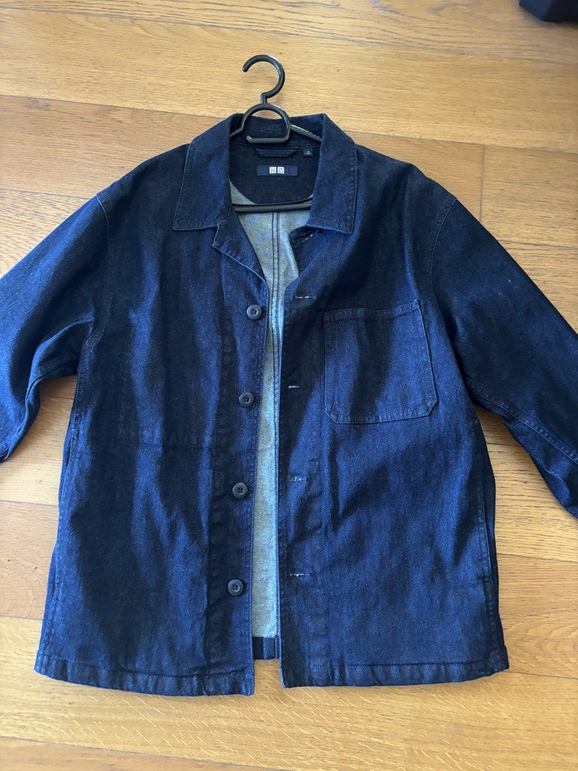 Uniqlo Dark Blue Denim Work Jacket Size Medium (Category: Coats, Jackets and Outerwear) located in Quezon City. Submitted by joaquinisorena12 (Listing ID 1469206260, Image 1). Description: .