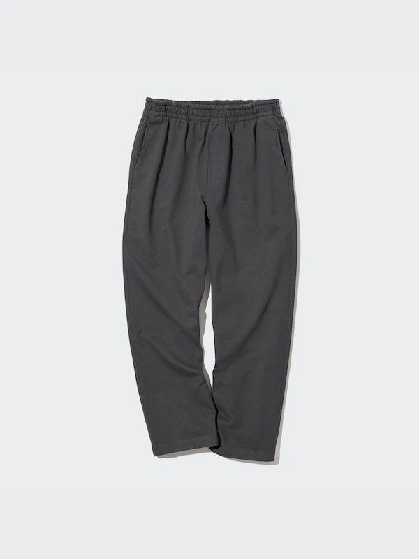 Uniqlo Easy Jersey ankle pants (Category: Trousers) located in Baguio. Submitted by zzlanuza34050 (Listing ID 1469243315, Image 1). Description: - Color: Dark grey - Fit: Relaxed straight leg with clean stitch details - Waist: Elastic waistband with adjustable inner drawstring - Pockets: Functional side pockets and back patch pockets - Fabric: Soft, textured material ideal for daily lounging or casual outings.