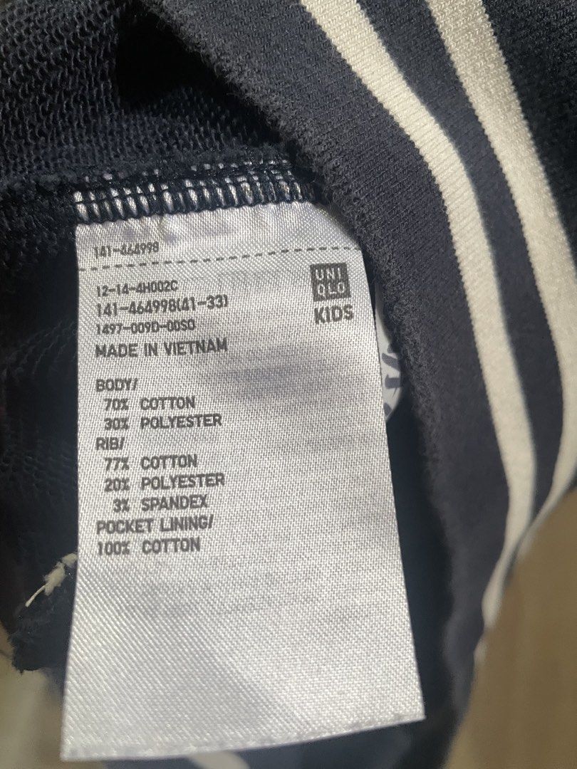 Uniqlo Kids Varsity Jacket 130 (Category: Babies & Kids Fashion) located in Cebu City. Submitted by jadethrifthub (Listing ID 1469170535, Image 2). Description: 🛒 Uniqlo Kids Varsity Jacket 130 🏷️ Php800 🧒🏻 Best fits: 7-8yo kids 💰 Payment: Gcash, bank transfer 📦 + Maxim Cebu delivery fee 📦 + J&T shipping fee ⚠️ Full payment required. No COD. All for delivery/shipping, no meet-ups..