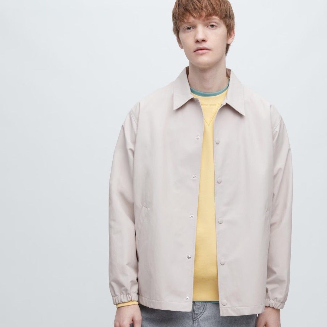 Uniqlo men coach jacket (Category: Coats, Jackets and Outerwear) located in Bulacan. Submitted by frederickg80292 (Listing ID 1469172842, Image 1). Description: UNIQLO MEN COACH JACKET - COLOR NATURAL 📌 SIZE SMALL TO MEDIUM 21.7 WIDTH 27 LENGTH GOOD AS NEW CONDITION 10/10 COLOR RATE NO ISSUE 👌 980 + SF ONLY 💸 LOCATION SJDM BULACAN.