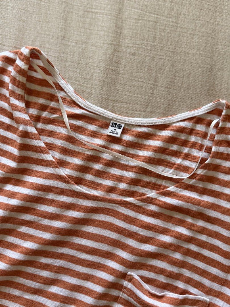 Uniqlo Orange Striped Shirt (Category: Shirts) located in Paranaque City. Submitted by shopsuey.2021 (Listing ID 1469261994, Image 2). Description: .