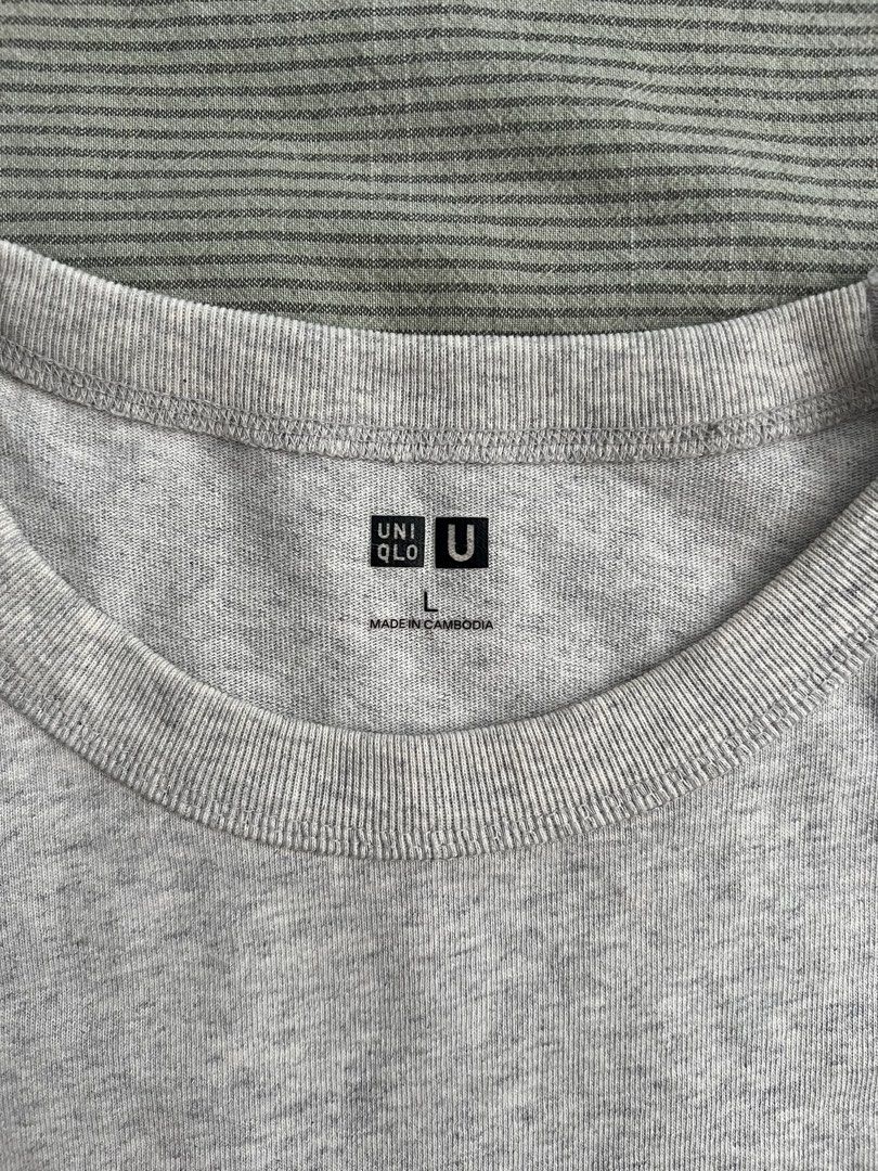 Uniqlo Cotton Crew Shirt (Category: Tshirts & Polo Shirts ) located in Muntinlupa City. Submitted by coolthrifto (Listing ID 1469194530, Image 2). Description: Issues: none Cropped the length Size: large Uniqlo bought Length: 24 Width: 22.
