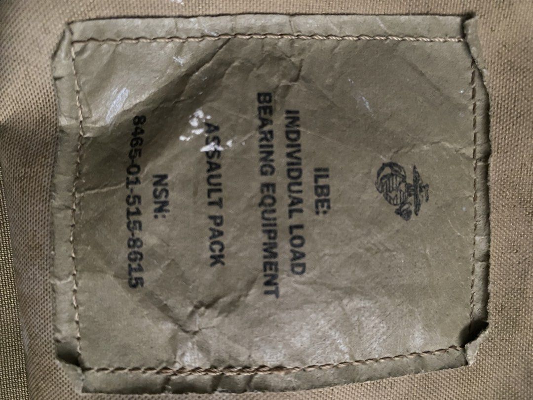 USMC ILBE Individual Load Bearing Equipment Assault Pack (Category: Backpacks) located in Manila. Submitted by bertt.antonio (Listing ID 1469209771, Image 3). Description: US Marine Corps ILBE 3-day assault pack NSN 8465-01-515-8615 🏷️4,000.
