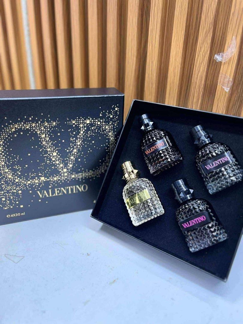 VALENTINO UOMO 4x30ML PERFUME GIFT SET (Category: Fragrance & Deodorants) located in Quezon City. Submitted by embere_shop (Listing ID 1469164038, Image 1). Description: 📌 Perfect for yourself or as a gift! ✨ Whether you’re treating yourself or looking for a gift for birthdays and any special occasion, this is a great choice. 💗 The scent is very close to 0G and long-lasting, perfect if you want something that smells premium without going over b