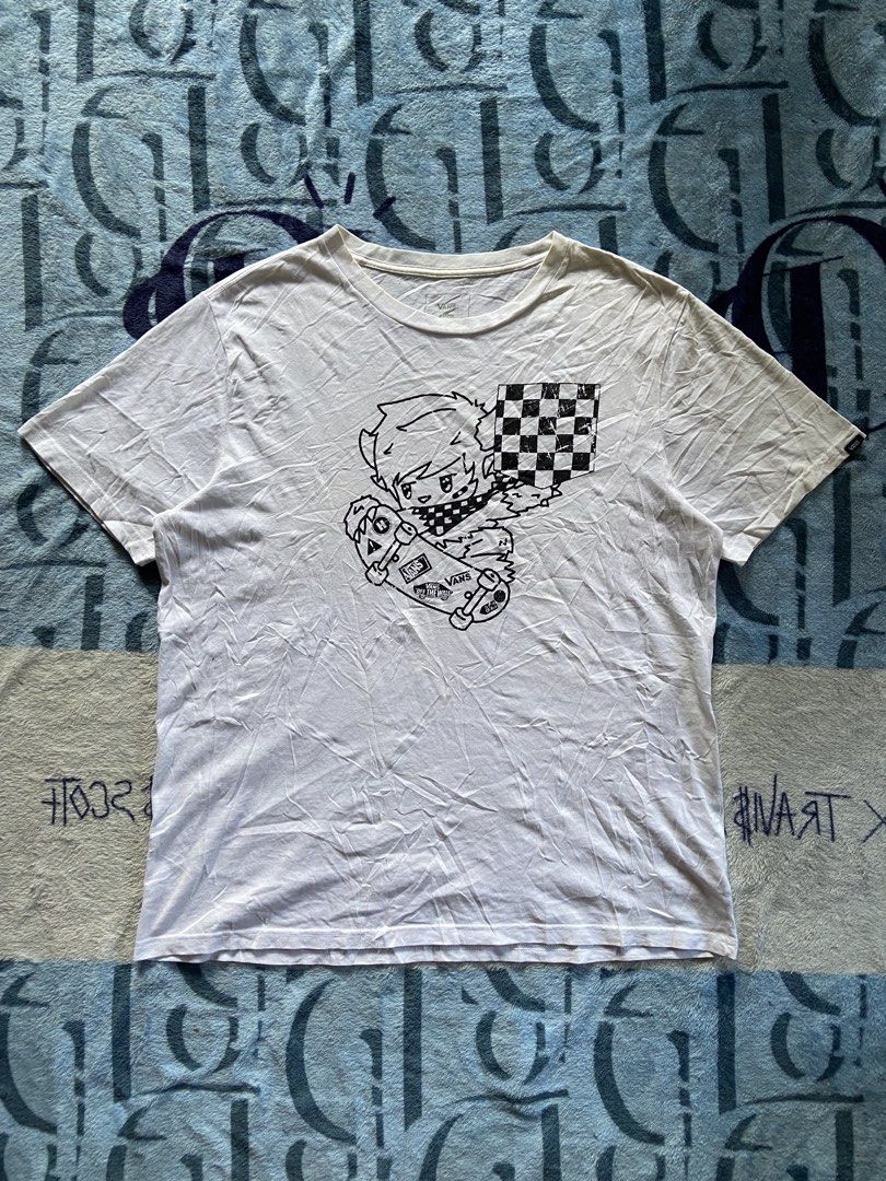 VANS CARTOON CHECKERBOARD FLAG TEE (Category: Tshirts & Polo Shirts ) located in Davao. Submitted by re.wornn (Listing ID 1469220197, Image 1). Description: •XL W21 L26 •NEED WASH ONLY •EXCELLENT CONDITION 🏷️350 ADD SHIP 📩DM.