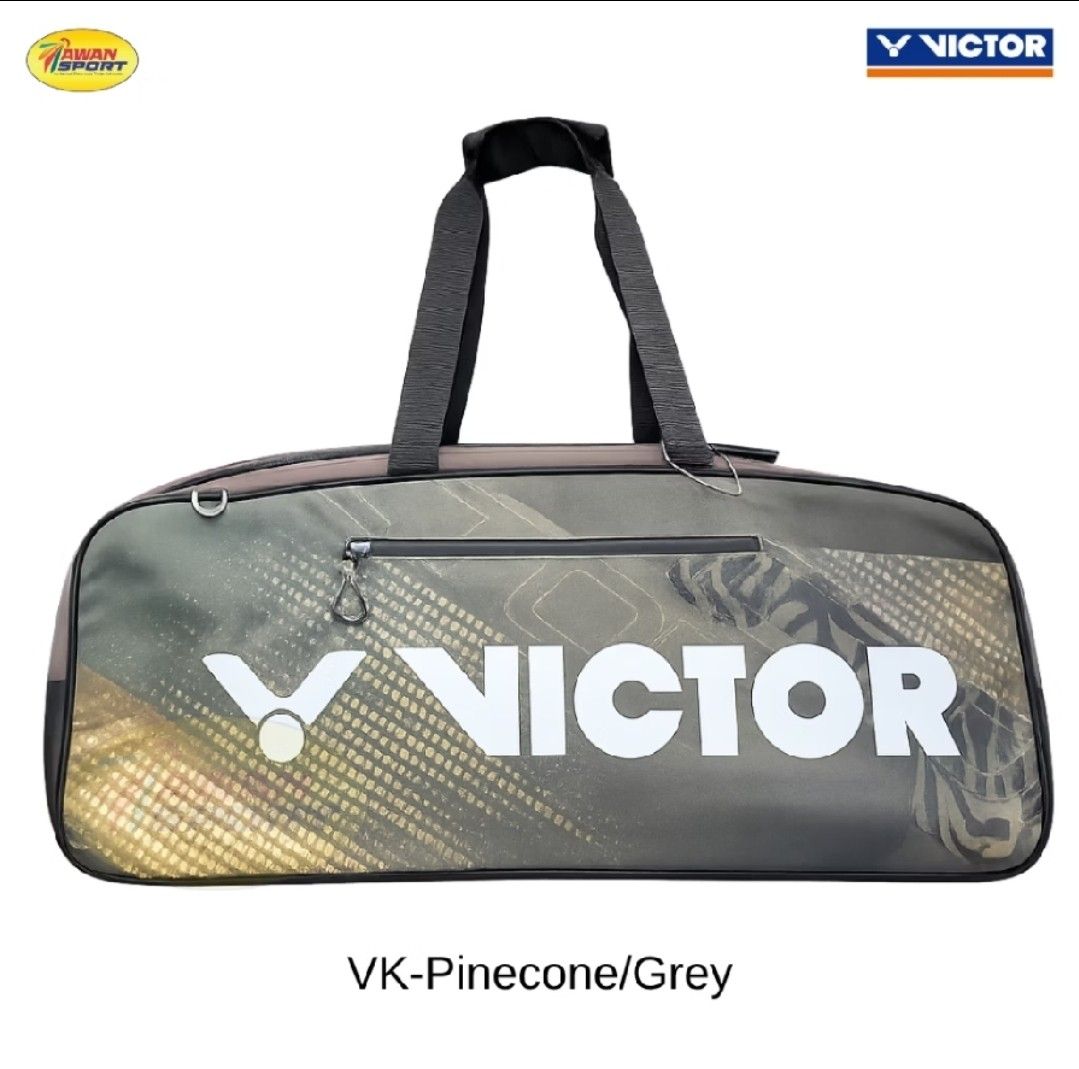 VICTOR AG-650 Pinecone/Steel Gray Rectangular Bag (Category: Other Sports Equipment and Supplies) located in San Mateo. Submitted by reyshel08 (Listing ID 1469247128, Image 1). Description: - Brand: VICTOR (Model AG-650) - Color: Pinecone and Steel Gray - Condition: Brand new with original store tags - Material: 100% durable polyester - Dimensions: 72cm x 20cm x 30cm - Features: Secure zippered pockets and sturdy carry handles.