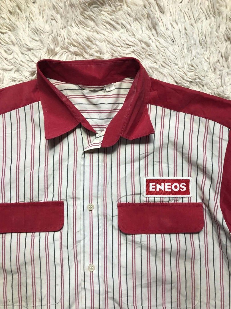 Vintage 80's ENEOS worker polo (Category: Tshirts & Polo Shirts ) located in Manila. Submitted by truecat.00a53a (Listing ID 1469192814, Image 2). Description: size large Good condition issue need wash complete button.